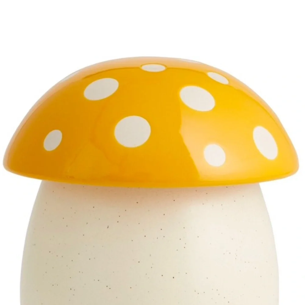 World Market Yellow Ceramic Mushroom Cookie Jar, NWT